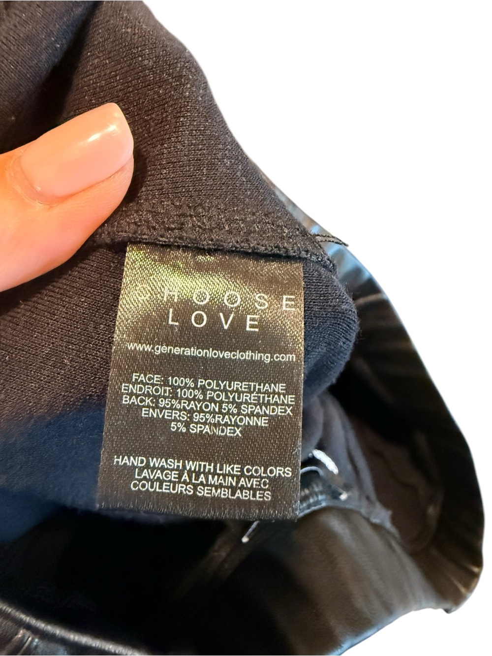 Generation Love NY Black Faux Leather Vegan Pants Flare Leg L - Picture 4 of 4